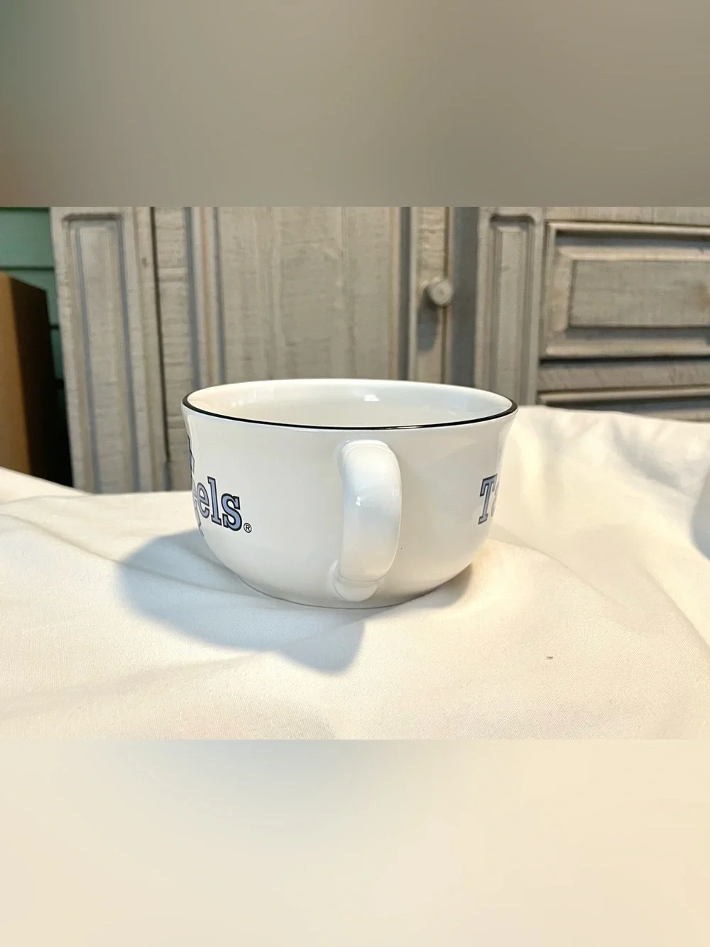 Pfaltzgraff~UNC Tar Heel Soup Bowl - North Carolina USA - Stoneware - Cappuccino